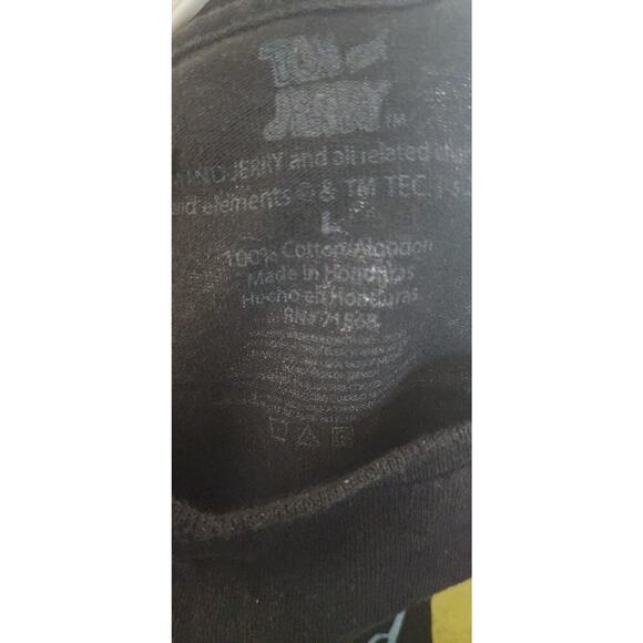 Tom And Jerry Black Graphic T Shirt Sz L Nice Funny Cartoon Cat Mouse Large A119 - Picture 3 of 4